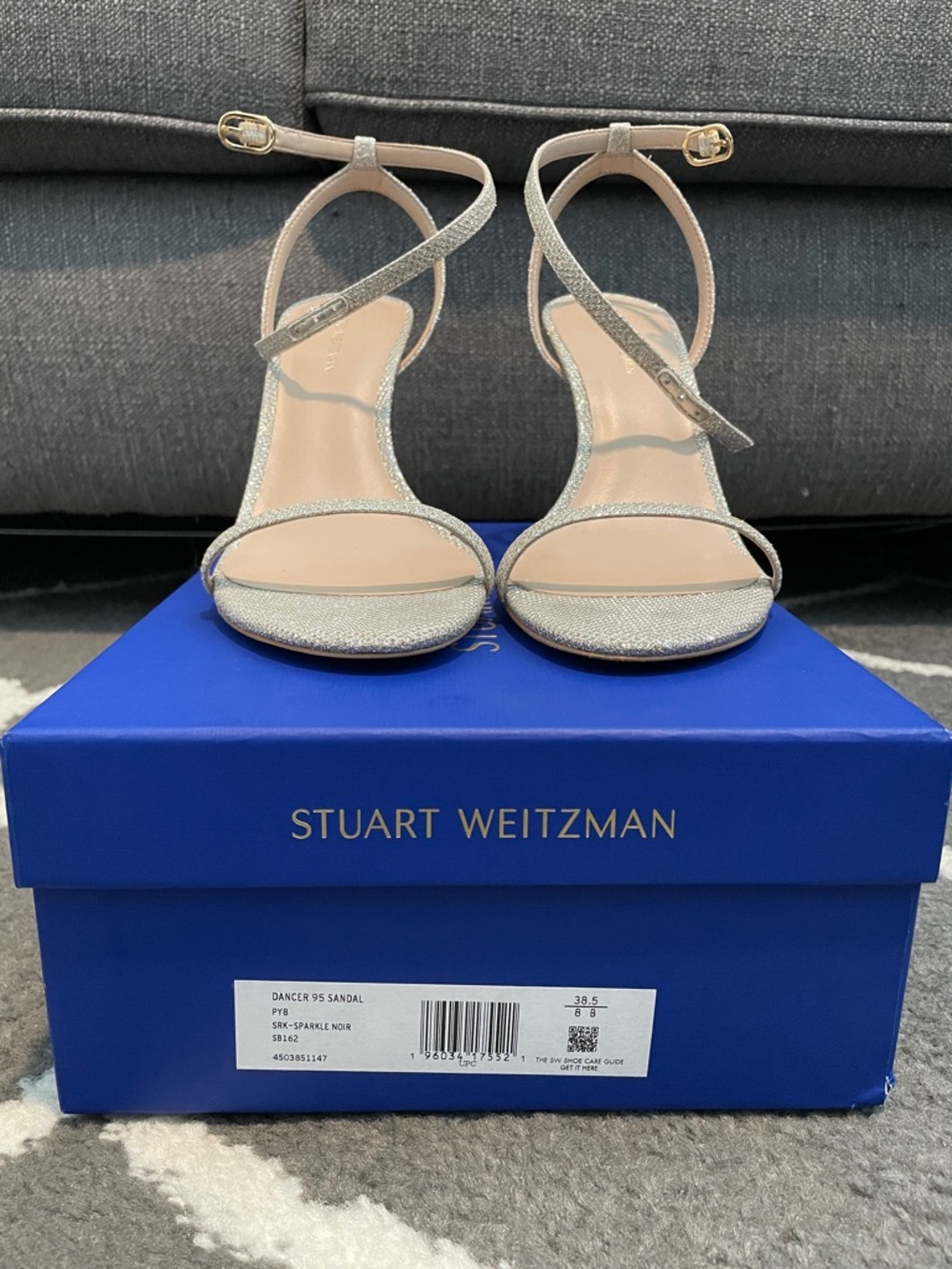 Stuart Weitzman Sparkle Ankle-Strap Heels